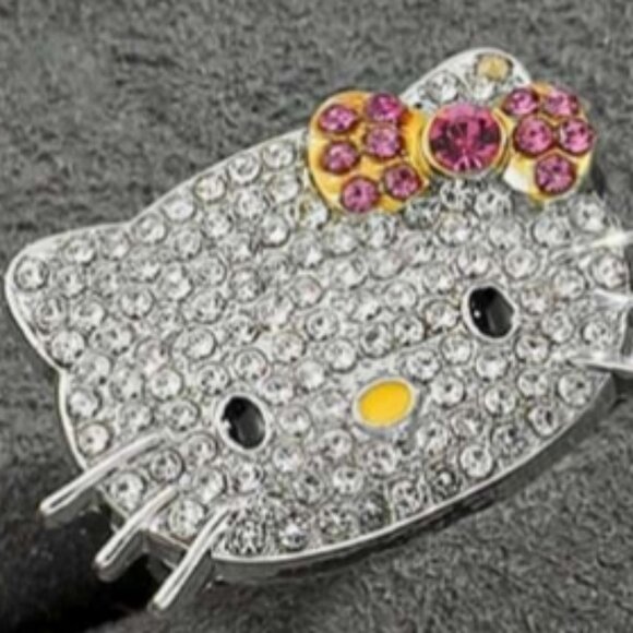 Hello Kitty Bow with Rhinestones Adjustable Ring with Sparkling Rhinestones. - Picture 3 of 3